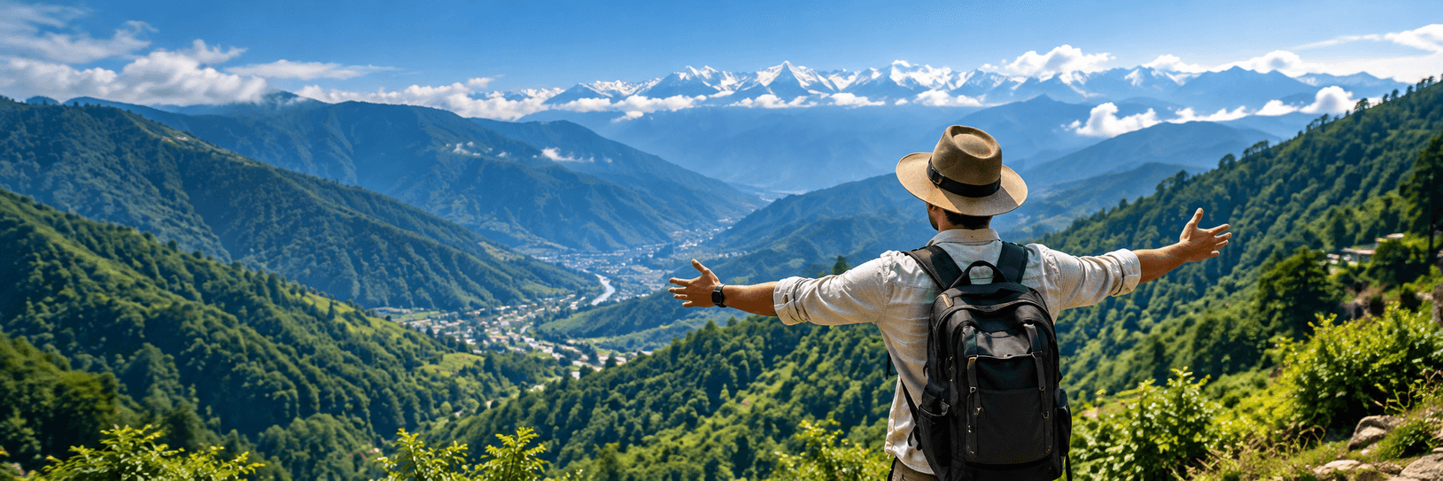 Traveler enjoying a customized India mountain tour